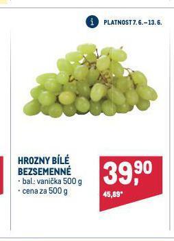 Makro Hrozny bílé bezsemenné nabídka