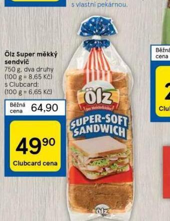 Tesco Ölz super měkký sendvič nabídka