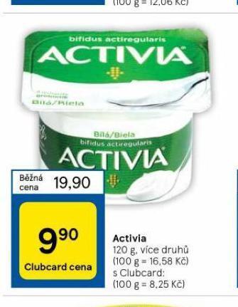 Tesco Activia nabídka