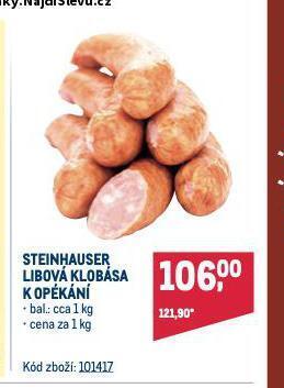 Makro Steinhauser libová klobása k opékání nabídka