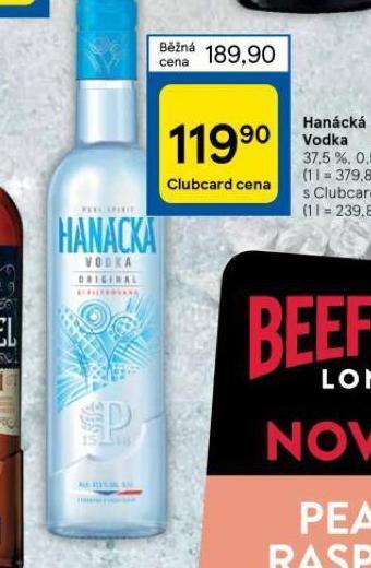 Tesco Hanácká vodka nabídka