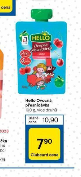Tesco Hello ovocná přesnídávka nabídka