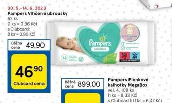 Tesco Pampers dětské vlhčené ubrousky nabídka
