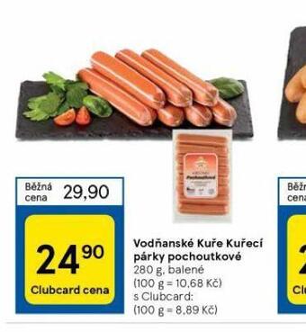 Tesco Kuřecí párky pochoutkové nabídka