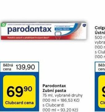 Tesco Parodontax zubní pasta nabídka