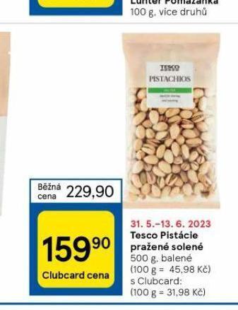 Tesco Tesco pistácie pražené solené nabídka