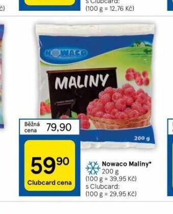 Tesco Nowaco maliny nabídka