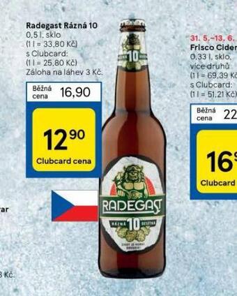 Tesco Pivo radegast rázná 10 nabídka