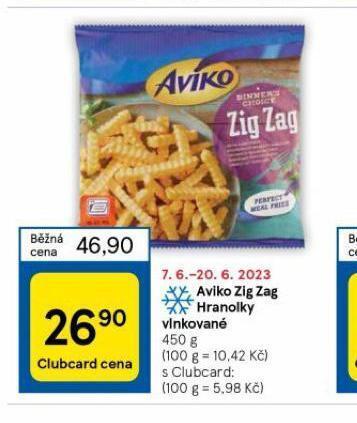 Tesco Aviko zig zag hranolky vlnky nabídka