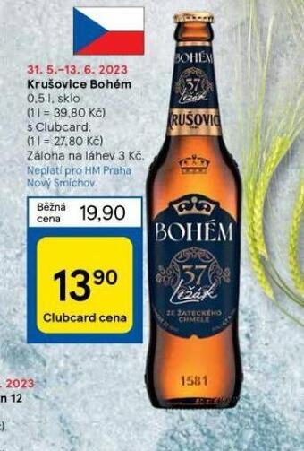 Tesco Pivo krušovice bohém nabídka