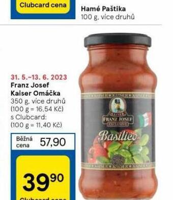 Tesco Franz josef kaiser omáčka nabídka