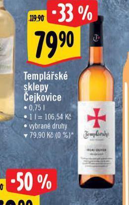 Albert Templářské sklepy čejkovice nabídka