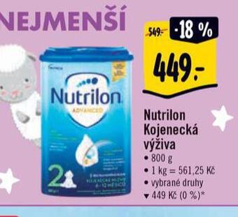 Albert Nutrilon kojenecká výživa nabídka