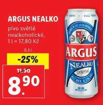 Lidl Argus nealko, 0,5 l nabídka