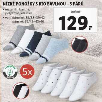 Lidl Nízké ponožky s bio bavlnou - 5 párů nabídka