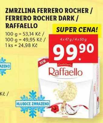 Lidl Zmrzlina ferrero rocher/ferrero rocher dark/raffaello, 4x 47 g/4x 50 g nabídka