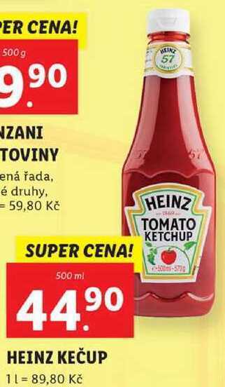 Lidl Heinz kečup, 500 ml nabídka