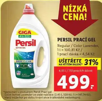 Lidl Persil prací gel, 4,95 l/110 pd nabídka