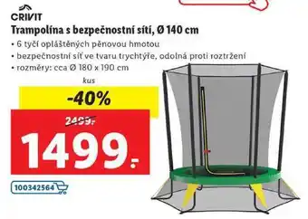 Lidl Trampolína s bezpečnostní sítí, pr. 140 cm nabídka