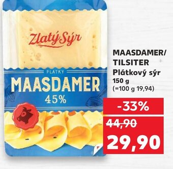 Kaufland MAASDAMER/ TILSITER Plátkový sýr nabídka