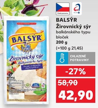Kaufland BALSÝR Žirovnický sýr nabídka