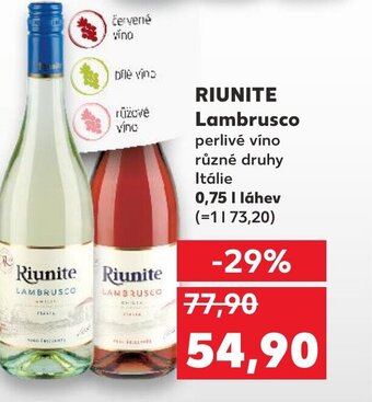 Kaufland RIUNITE Lambrusco nabídka