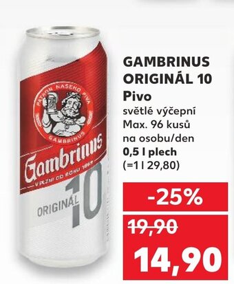Kaufland GAMBRINUS ORIGINÁL 10 Pivo nabídka