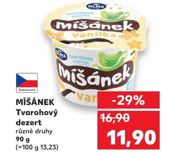 Kaufland MÍŠÁNEK Tvarohový dezert nabídka