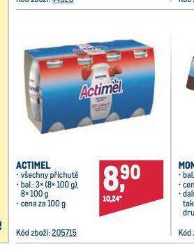 Makro Actimel nabídka