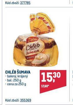 Makro Chléb šumava nabídka