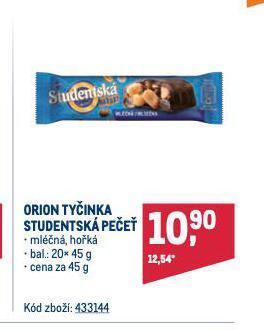Makro Orion tyčinka studentská pečeť nabídka