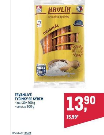 Makro Trvanlivé tyčinky se sýrem nabídka