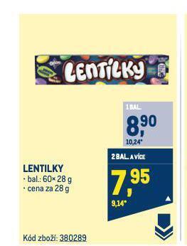Makro Lentilky nabídka