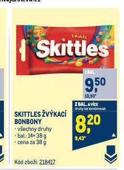 Makro Skittles žvýkací bonbony nabídka