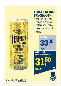 Makro Fernet stock bavorák nabídka