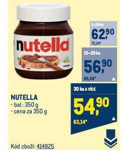 Makro Nutella nabídka