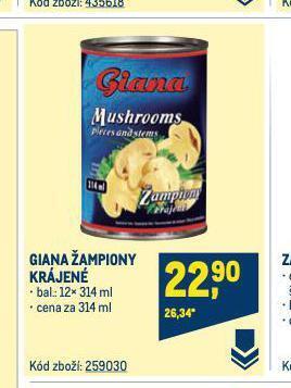 Makro Giana žampiony nabídka