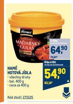 Makro Hamé hotová jídla nabídka