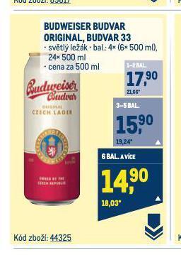 Makro Pivo budweiser budvar nabídka