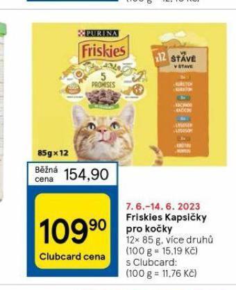 Tesco Friskies kapsičky pro kočky nabídka