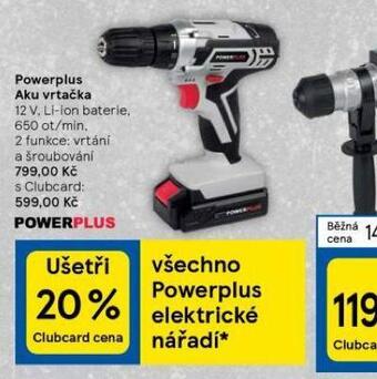 Tesco Powerplus aku vrtačka nabídka