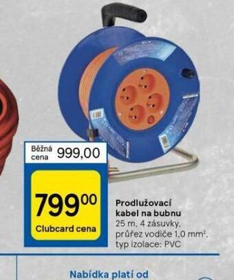 Tesco Prodlužovací kabel na bubnu nabídka