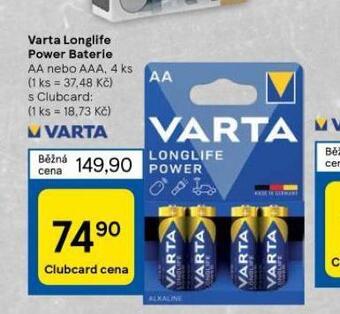 Tesco Varta longlife power baterie nabídka