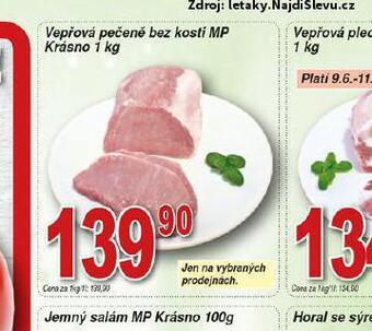 Hruška Vepřová pečeně bez kosti nabídka