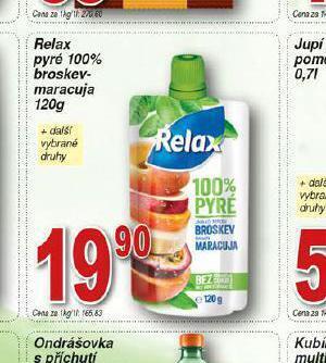 Hruška Relax pyré 100% broskev-maracuja nabídka