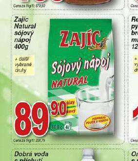 Hruška Zajíc natural sójový nápoj nabídka