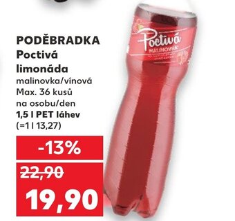 Kaufland PODĚBRADKA Poctivá limonáda nabídka
