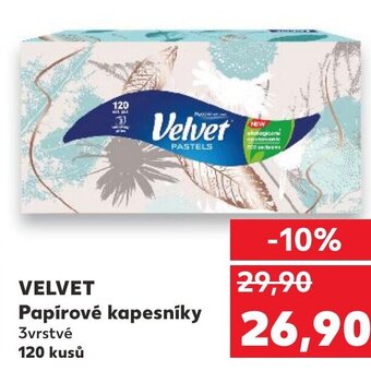 Kaufland VELVET Papírové kapesniky nabídka