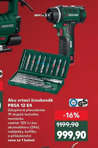 Kaufland Aku vrtací šroubovák PBSA 12 E4 nabídka