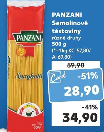 Kaufland PANZANI Semolinové těstoviny nabídka